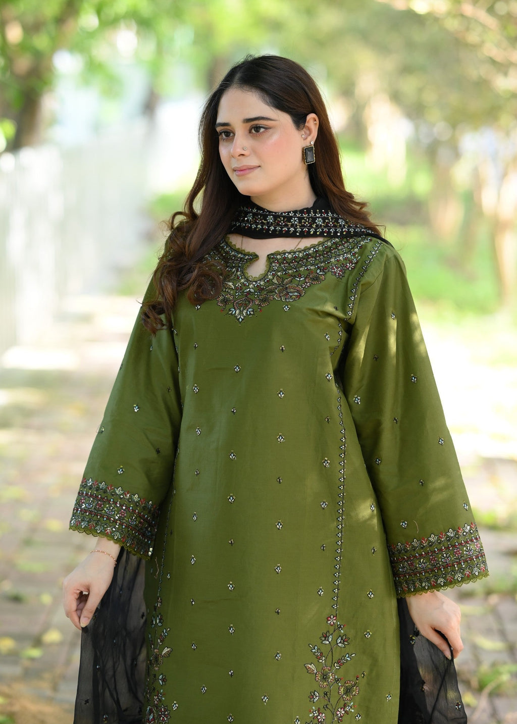 Libas Thread Olive Whisper Women 3pcs