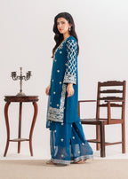 Four Season Boutique MEHERBAAN TEAL BLUE Women 3pcs