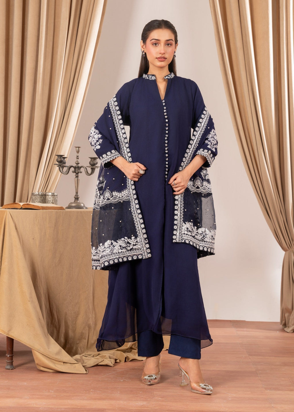 Four Season Boutique NIMRA PISHWAS NAVY BLUE Women 3pcs