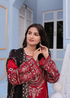 Shehroz Fashion Garnet Grace Embroidery suit Women 3pcs