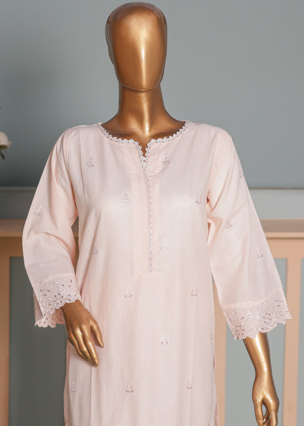 Suntex Fabrics CO ORDS Pink Chikan Kari Women 2pcs