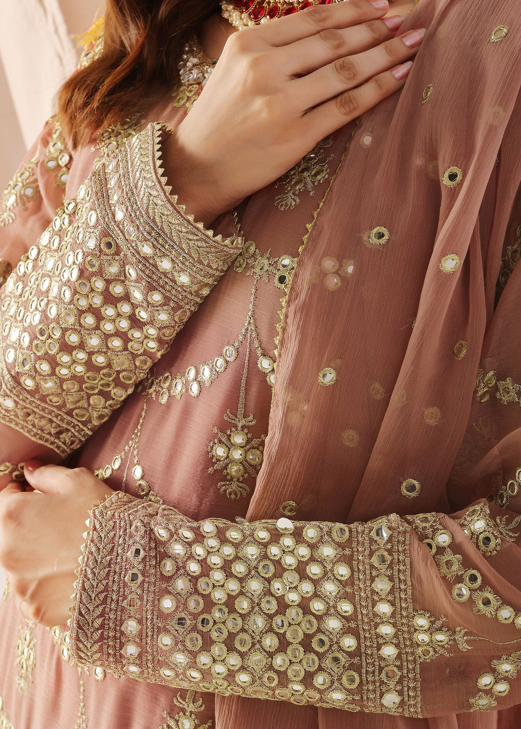 Ayesha Closet GUL BAHAR CORAL PINK Women 3pcs