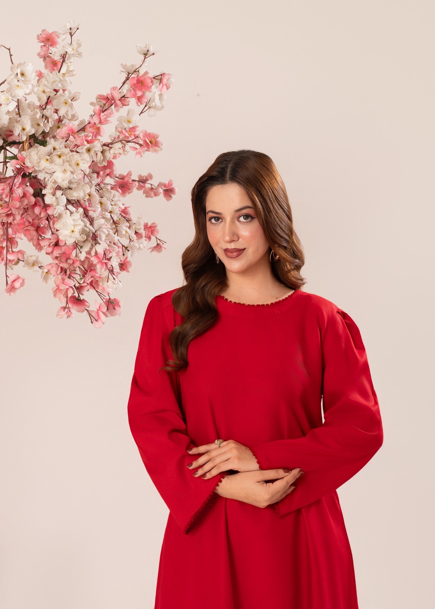 Stylish Collection PEPLUM RED Women 2pcs