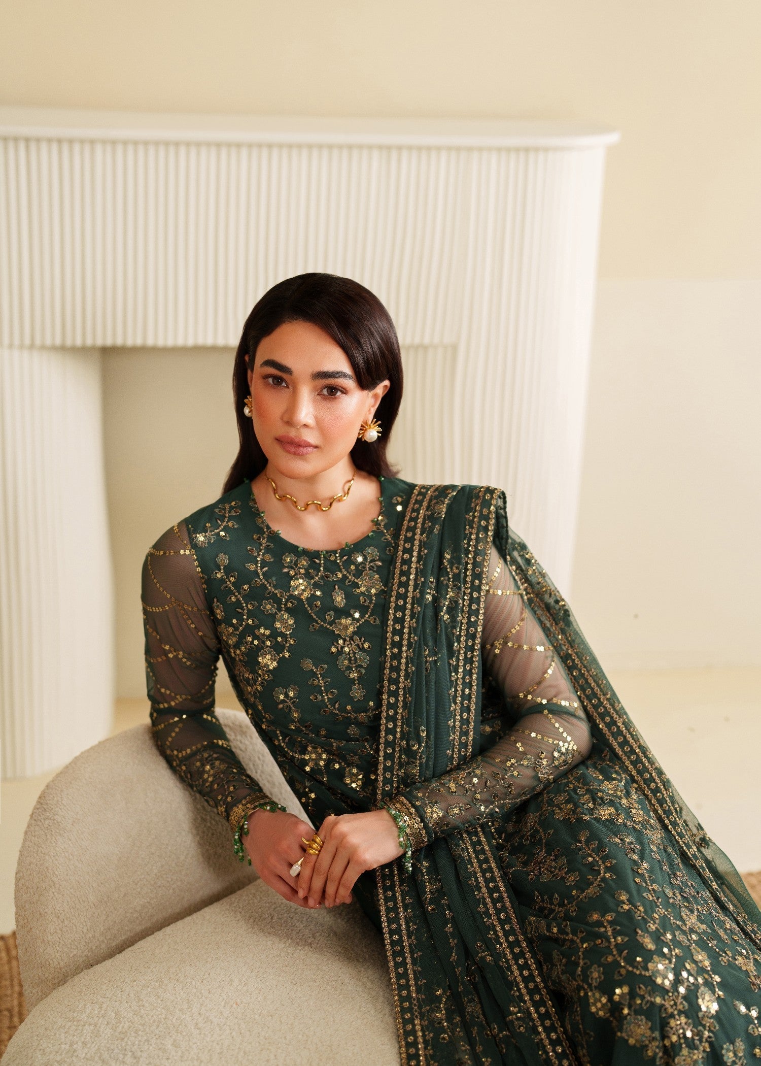 Bin Tayyab (BTS006488 GRN UN6490) Women 3pcs