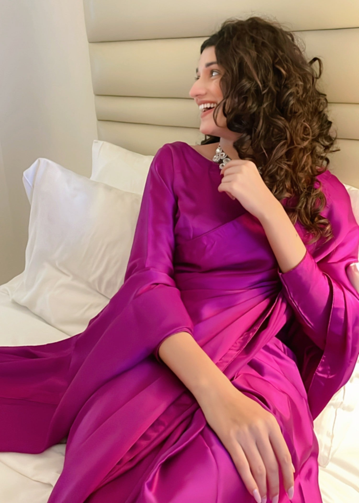 Culaccino Saree Studio Fuchsia Women 2pcs