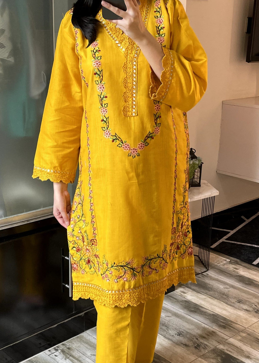 Tehzeeb Libas GULNAZ MUSTARD EMBROIDERED Women 2pcs