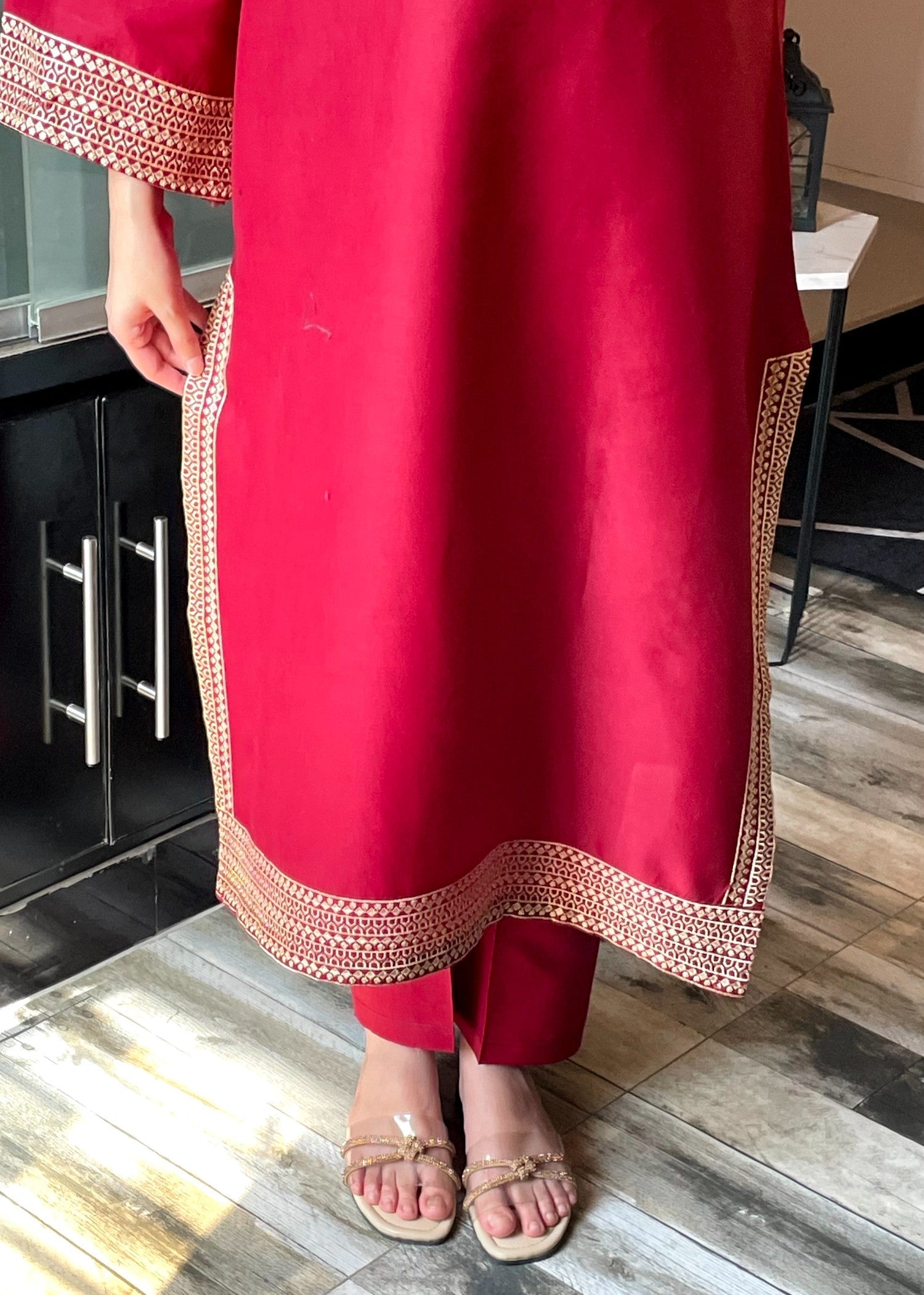 Tehzeeb Libas LAIBA MAROON ELEGANCE EMBROIDERED Women 2pcs