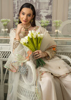 Maira Fashion Beige Embroidered Kurta set Women 4pcs