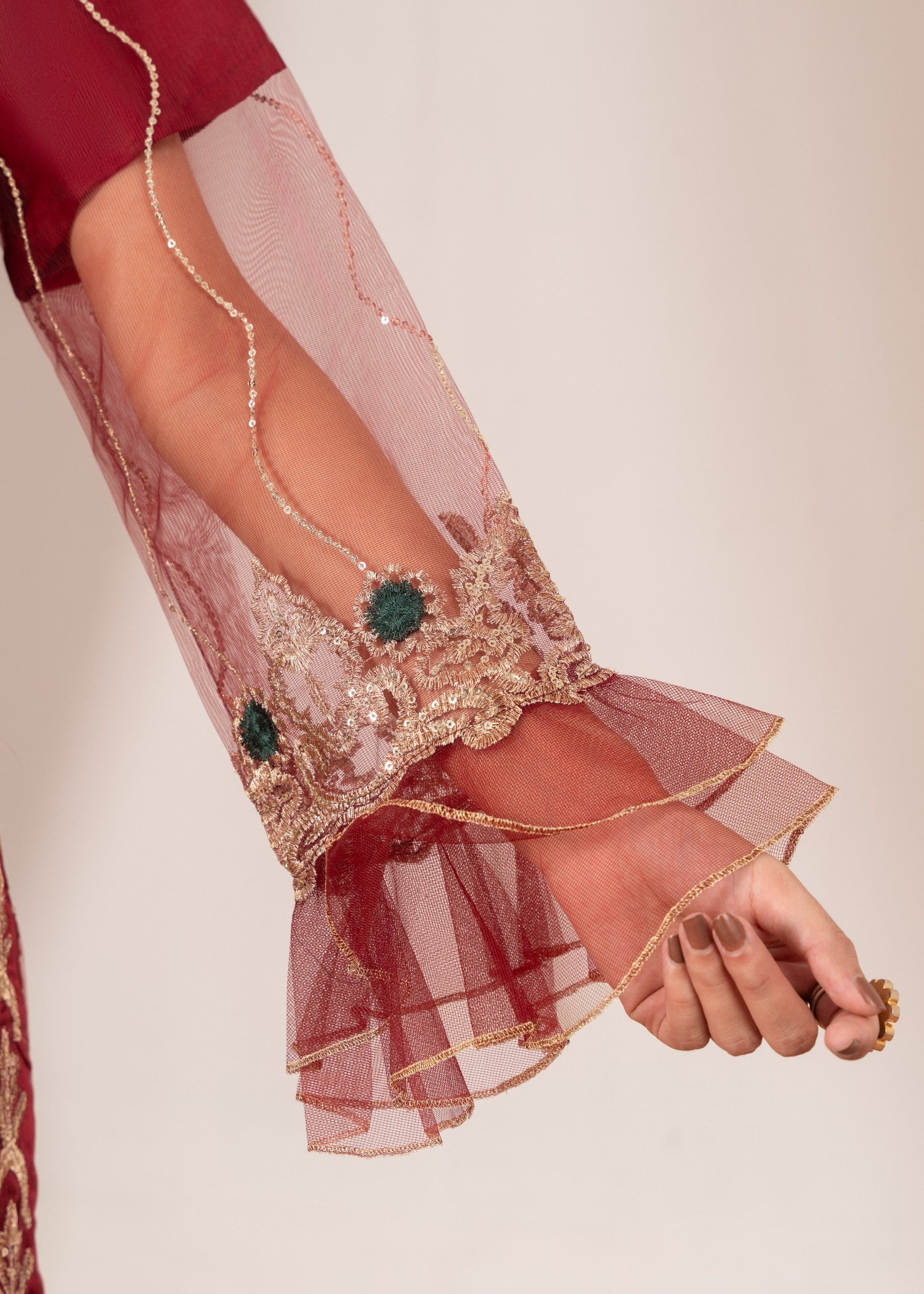 Four Season Boutique MALHAAR CRUSH MAROON Women 3pcs