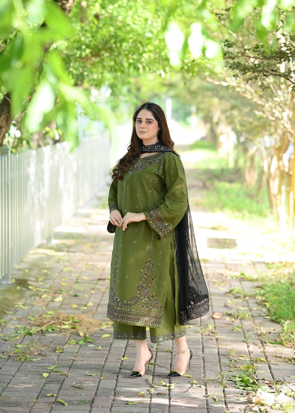 Libas Thread Olive Whisper Women 3pcs