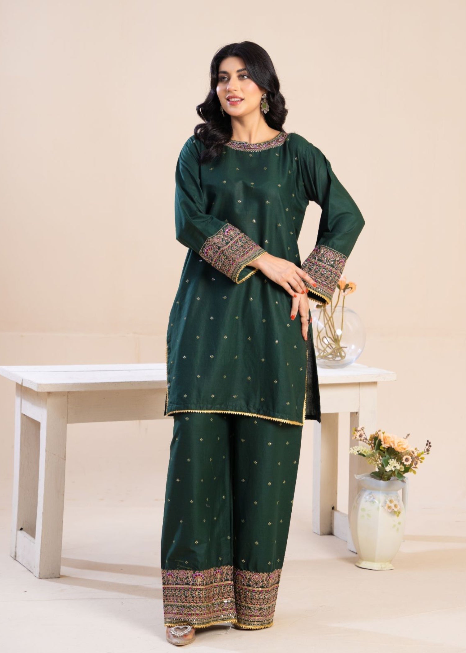 Zeenat & Zoha B GREEN Festive Women 3pcs