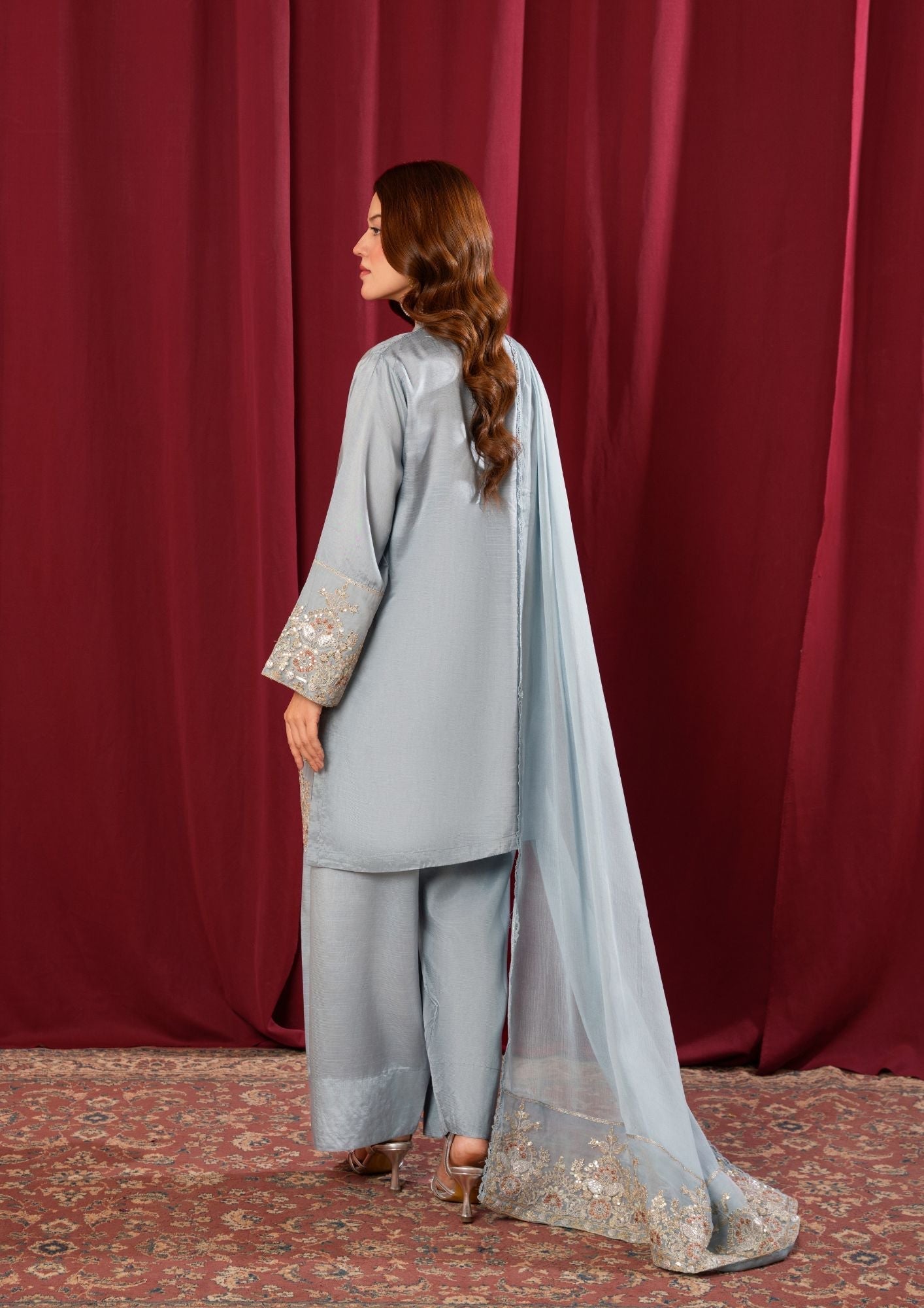 Yolo Pret Embroidered Raw Silk with Farshi Shalwar JASHAN S25 0037 Women 3pcs