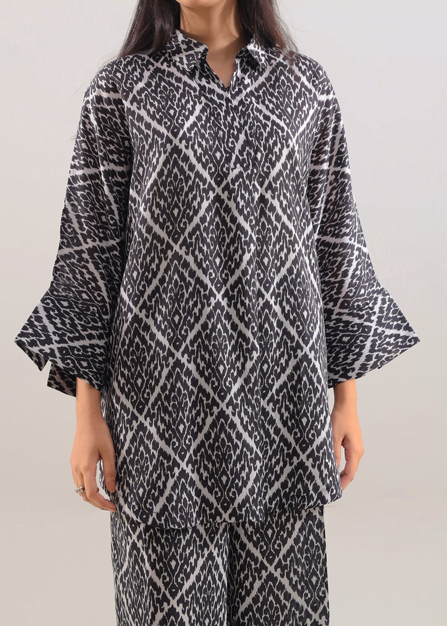 Saya Printed Silk Touch Stitched (Shirt/Trouser) WP2P 2247 Women 2pcs