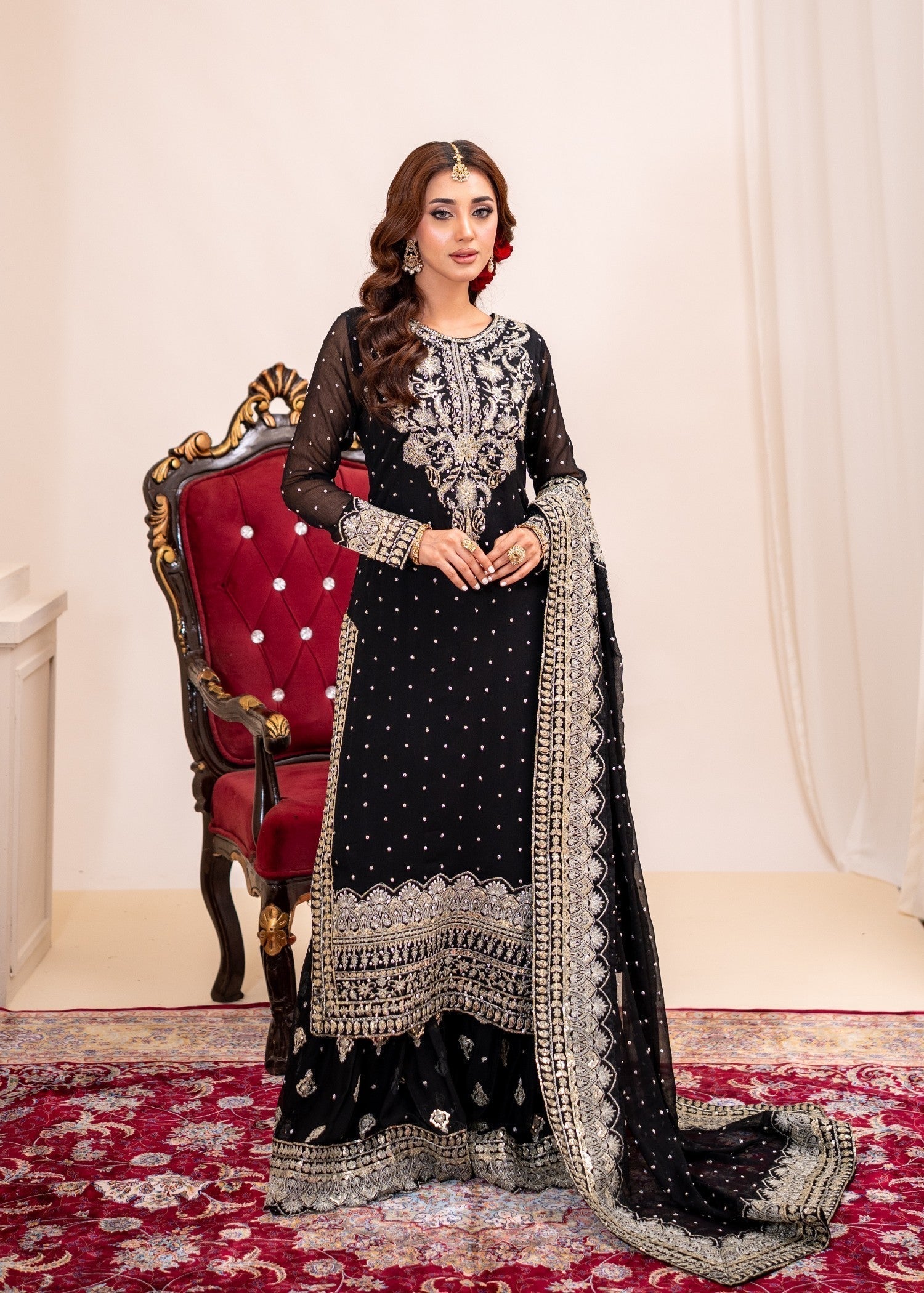 Alyssa Black gharara suit ALL404 Women 3pcs
