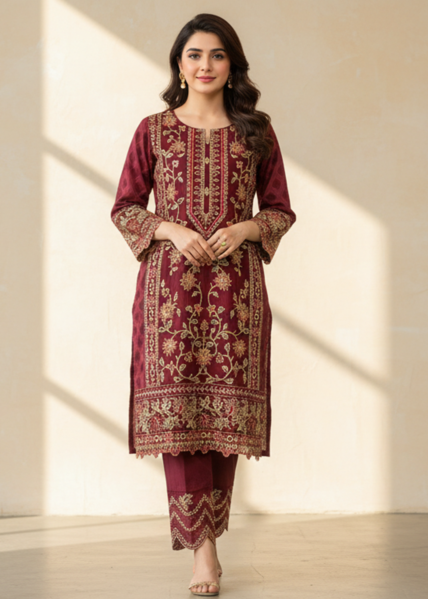 Diara Couture HANIA US 519 MAROON Women 3pcs