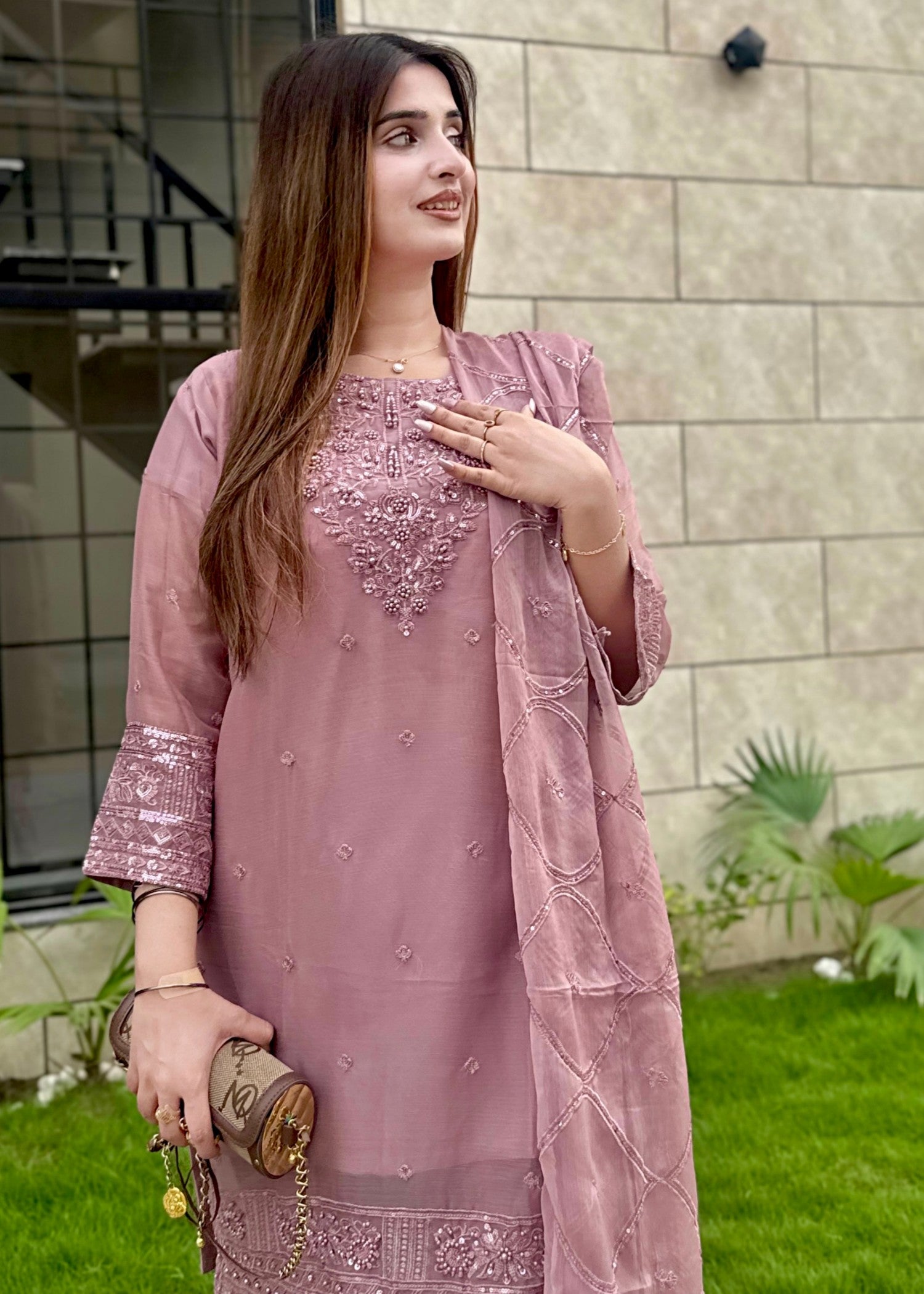 Four Season Boutique AABROOH MAUVE Women 3pcs