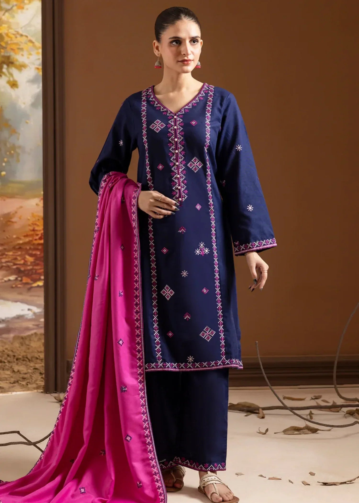 Zellbury WPW2433373 Navy Blue Women 3pcs