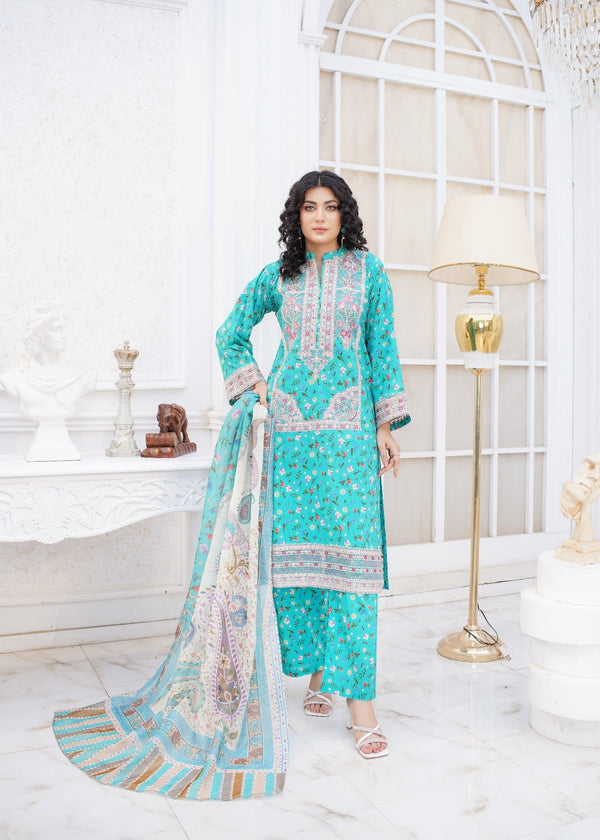AATIQA Printed Pure Lawn Embroidered 13 Women 3pcs