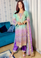 Suits By Sadia Green chunri chiffon Ayesh Women 3pcs