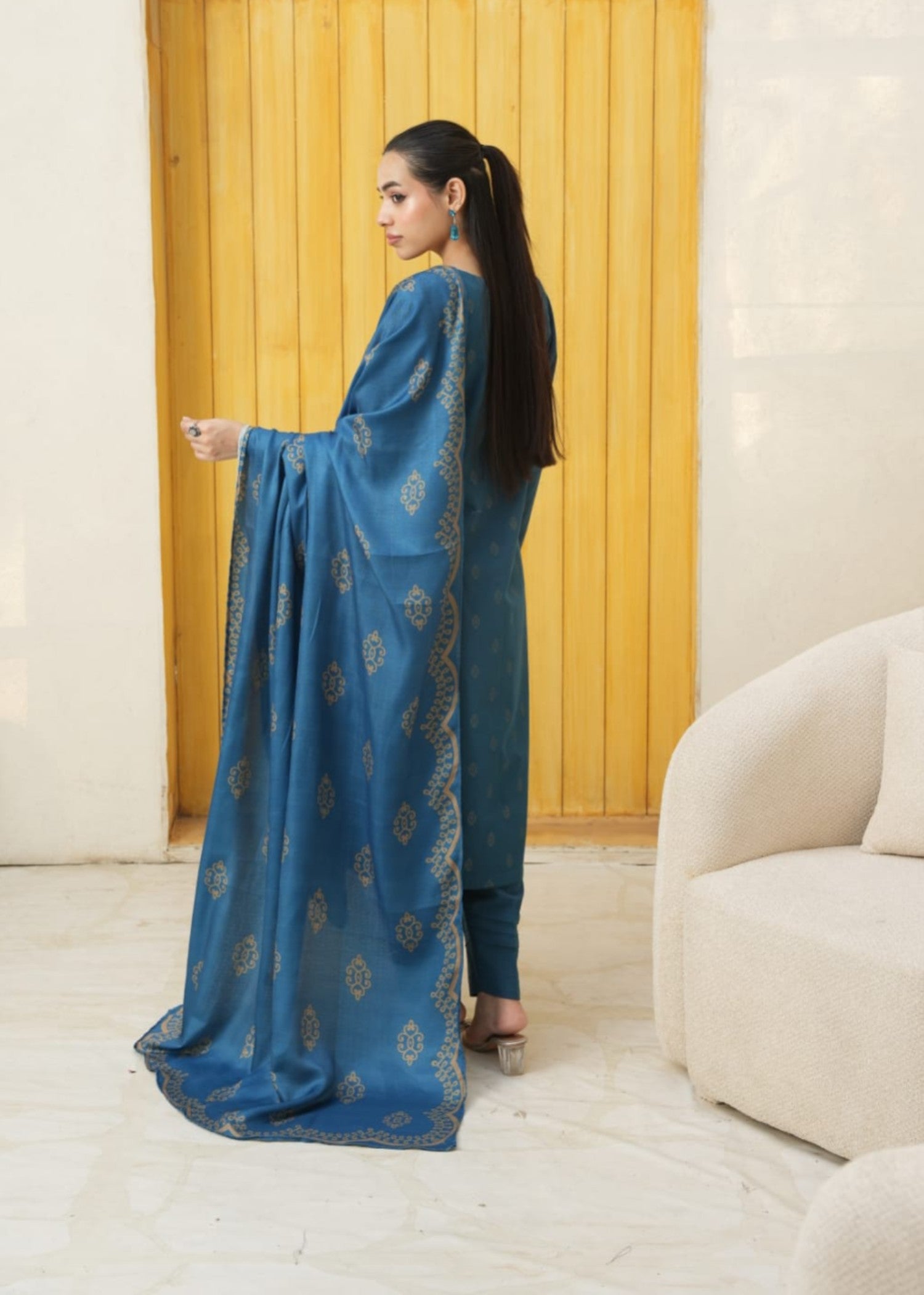 Designer Rack khadar jaccard zink blue Women 3pcs