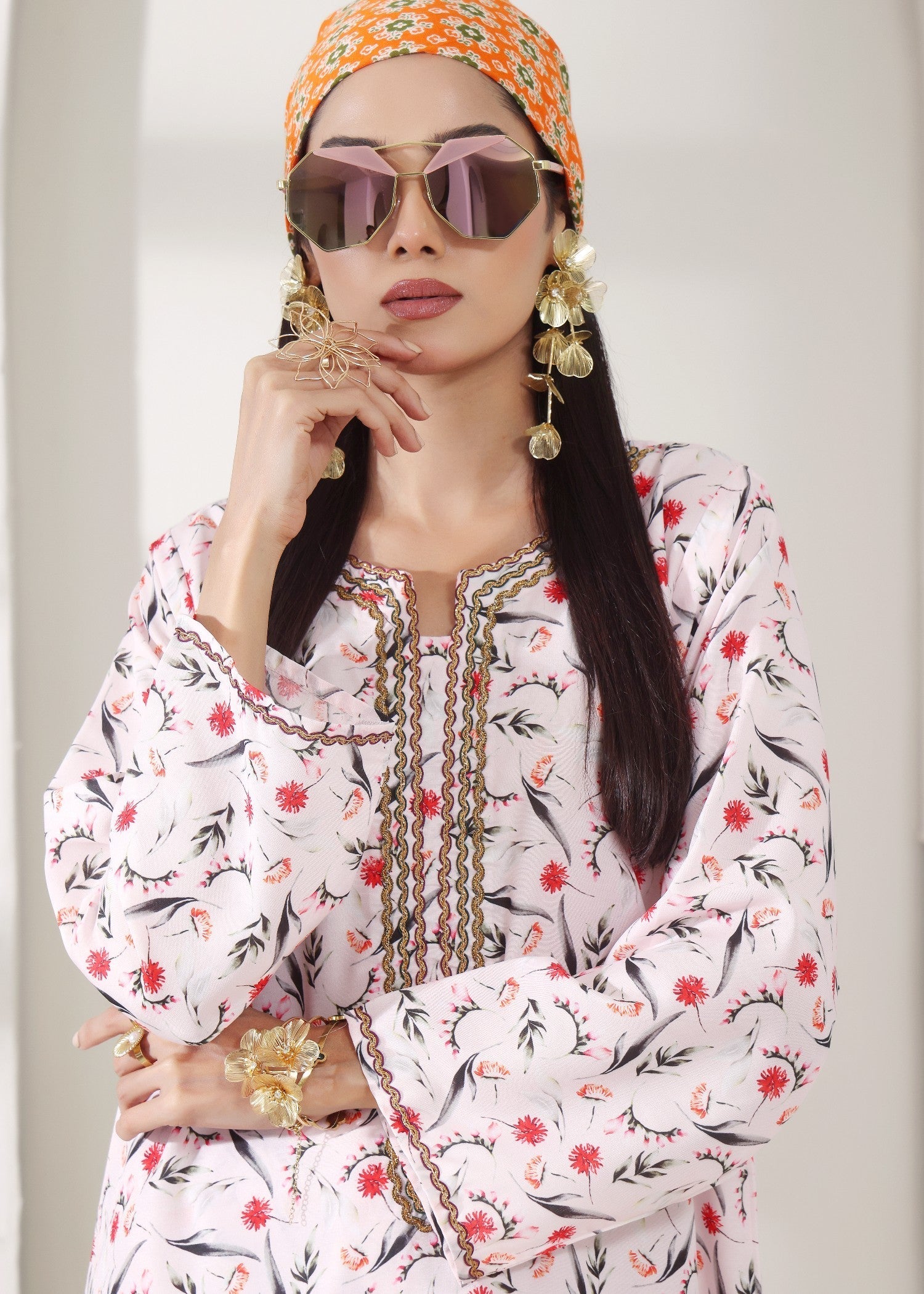 Madiha Gohar Powder Pink Printed Women 2pcs