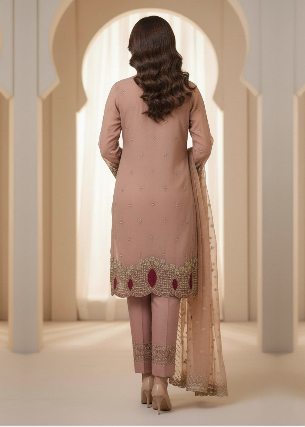 Diara Couture SUHANA US 587 PEACH Women 3pcs