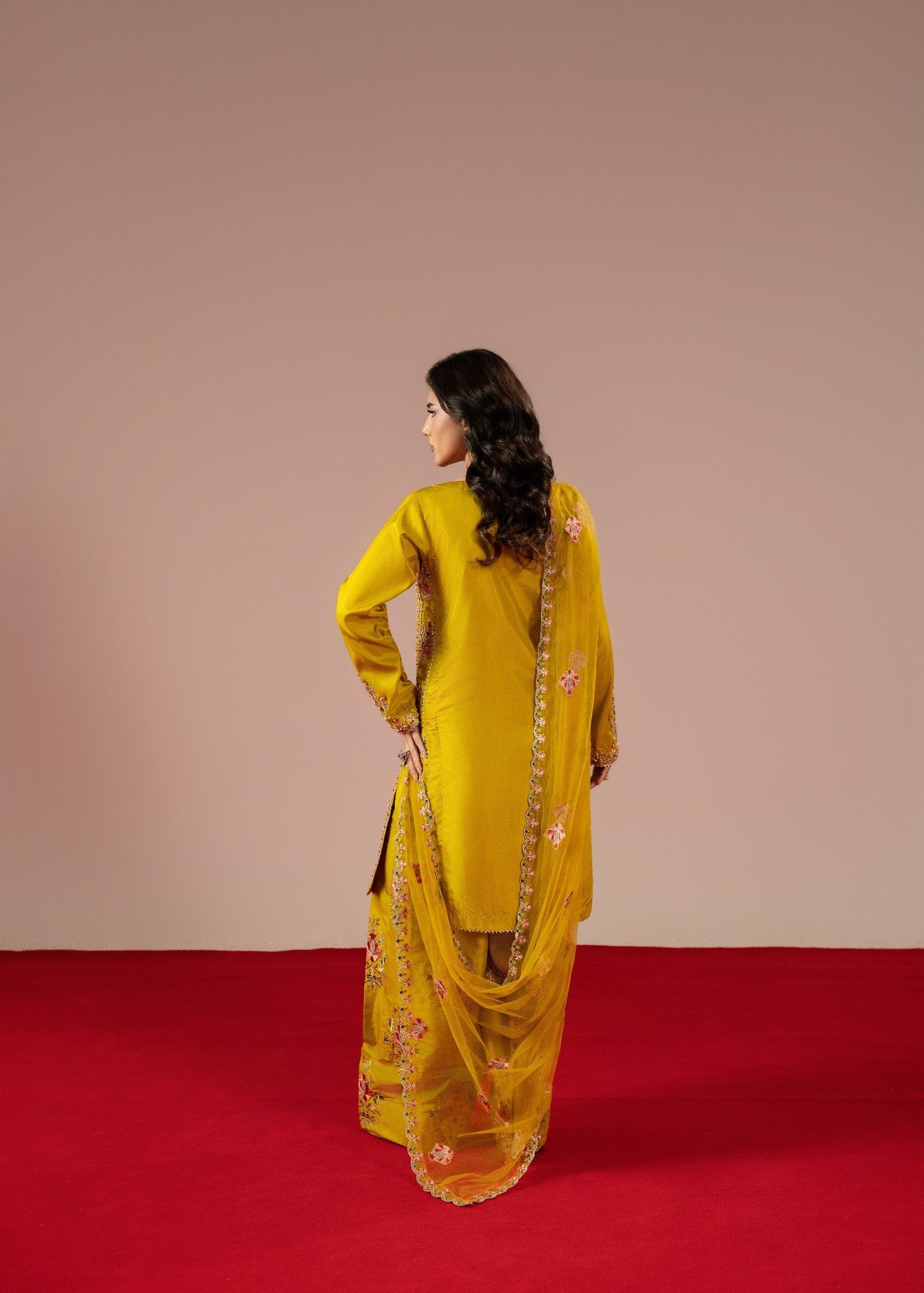 Maira Fashion Mustard Farshi Shalwar Women 3pcs