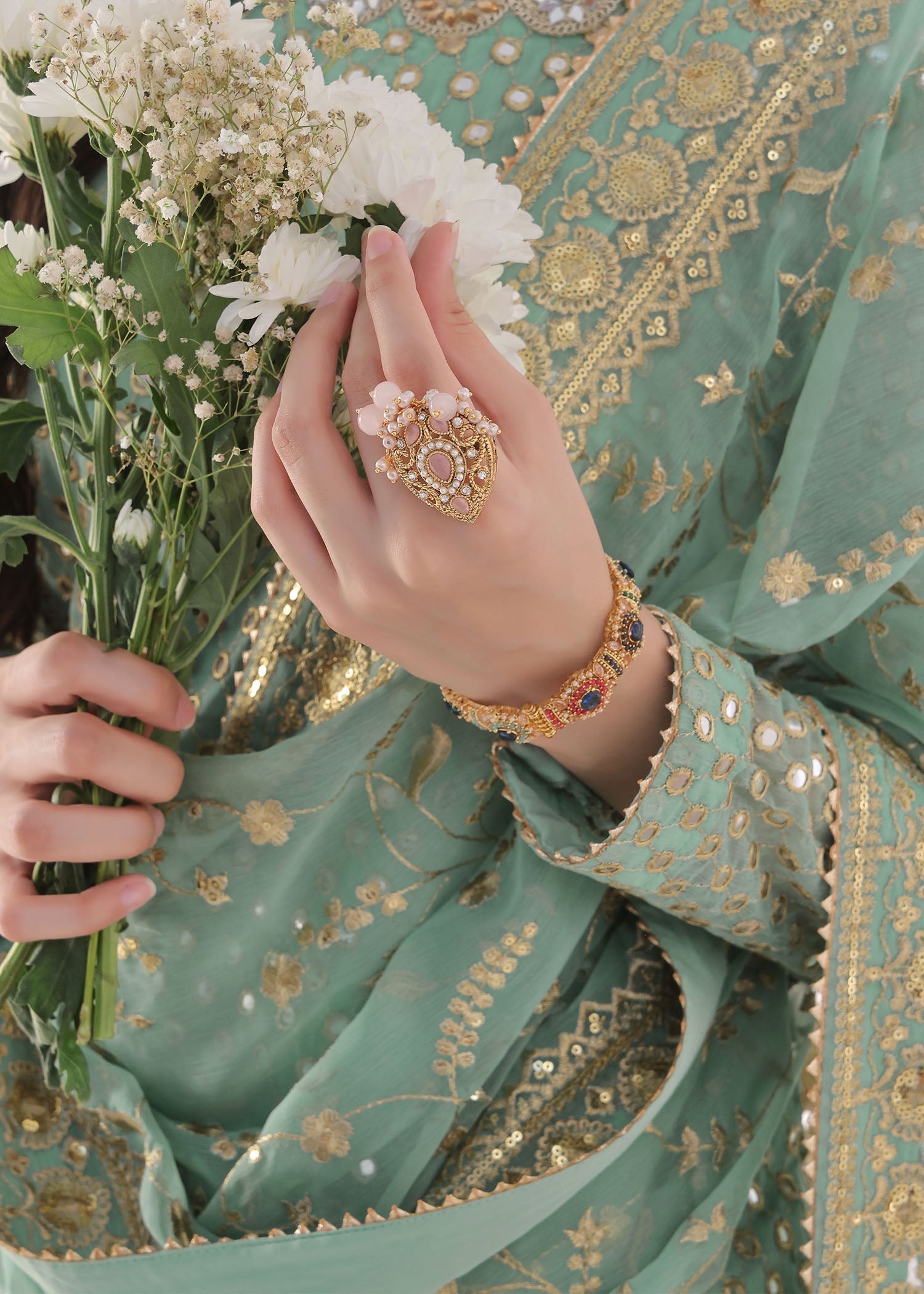 Ayesha Closet MEHJABEEN PASTEL GREEN Women 3pcs