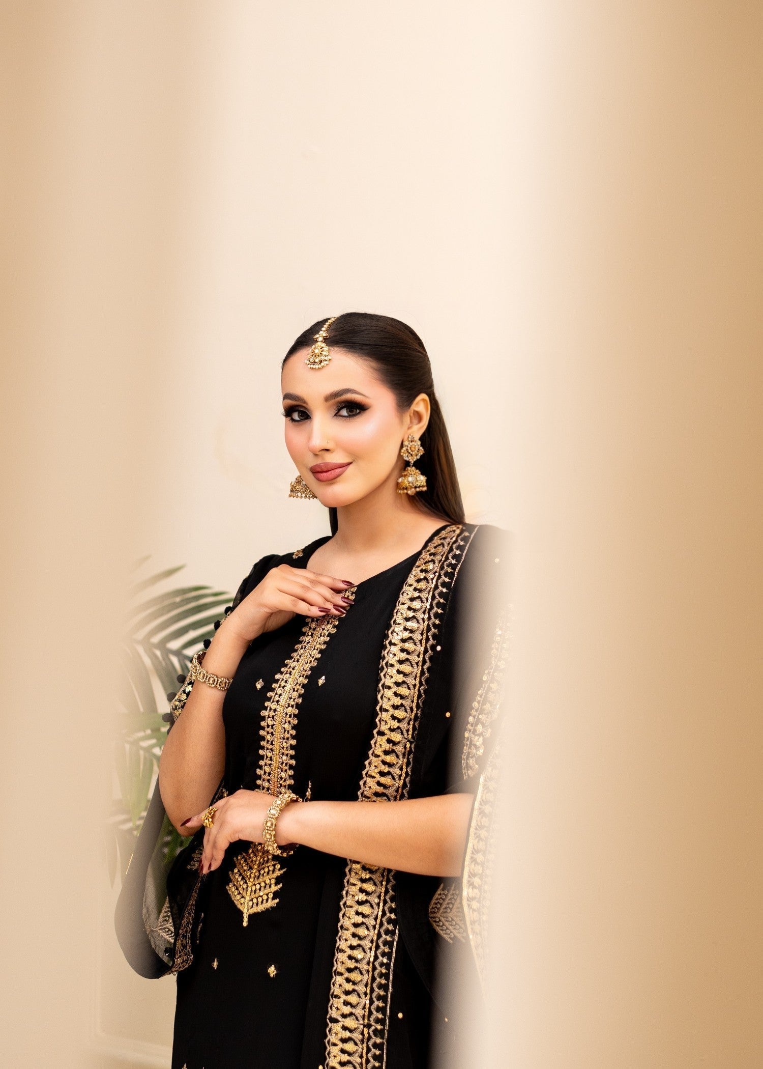 Alyssa Black Chiffon Suit ALL405 Women 3pcs