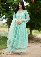 Hayati Collections _ Organza Embroidery _ Aqua Women 3pcs