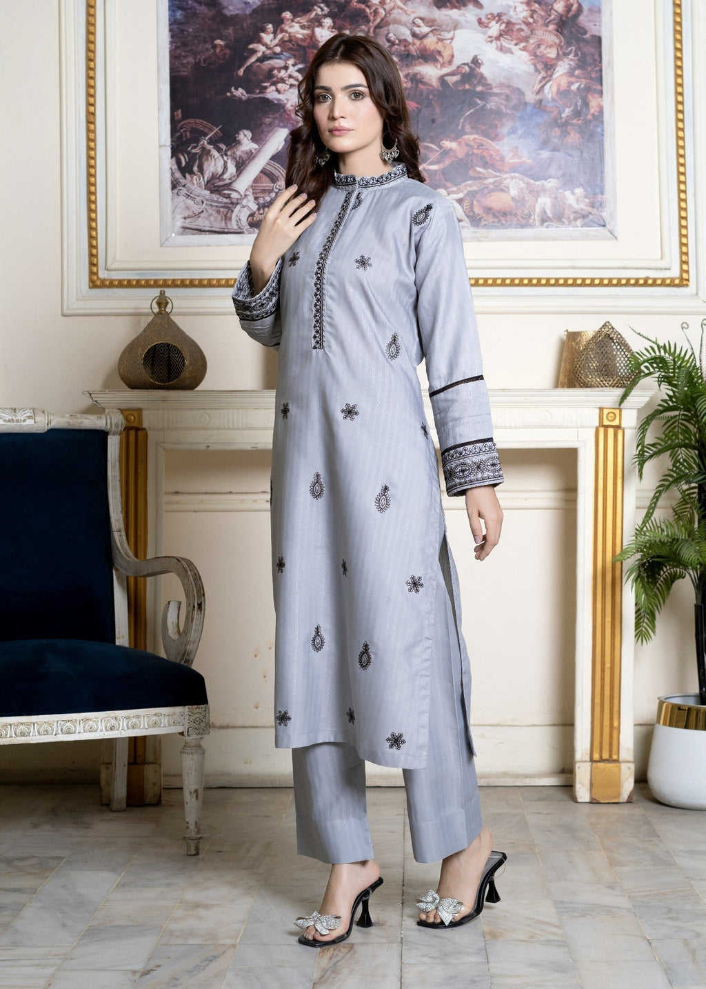 Hamna Kalim BE_MISAL GREY Women 2pcs