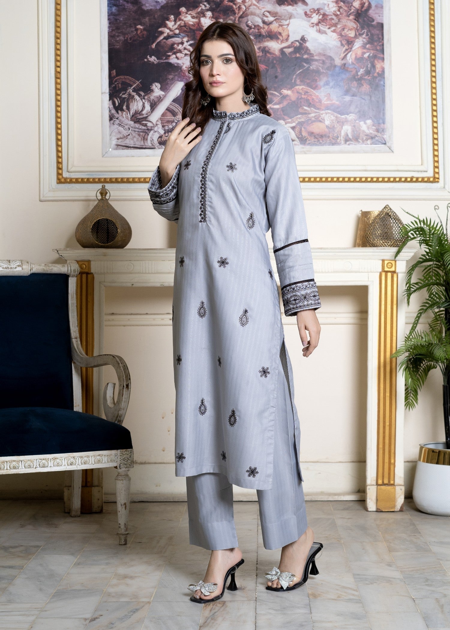Hamna Kalim BE_MISAL GREY Women 2pcs