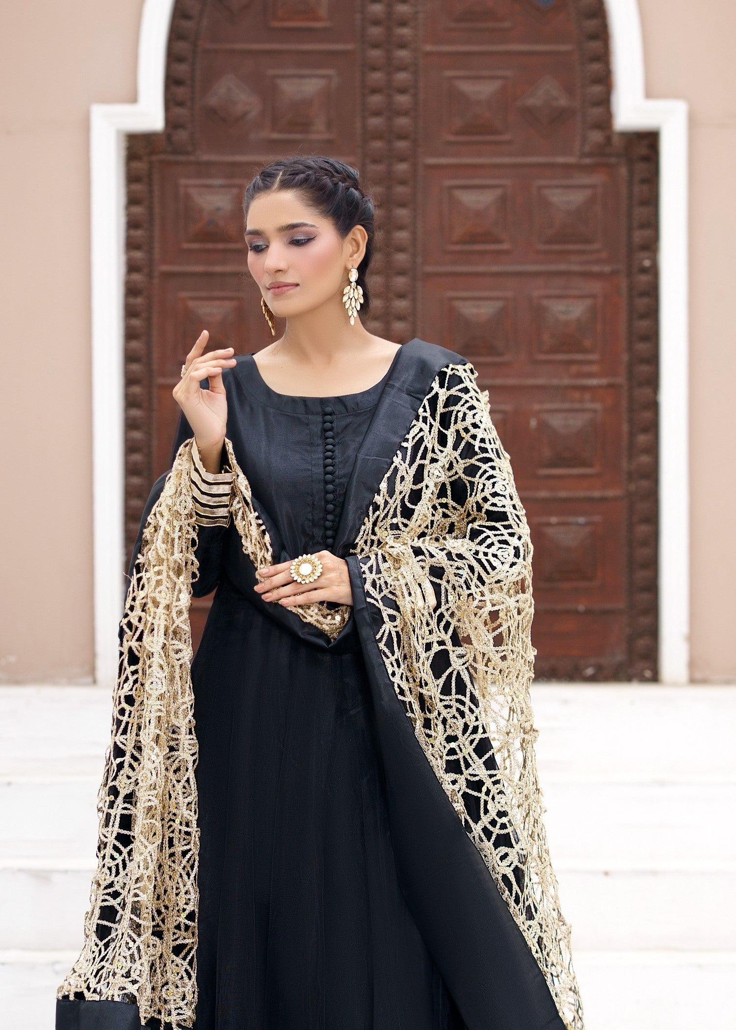 Miss & Mrs Black anarkali. Women 3pcs