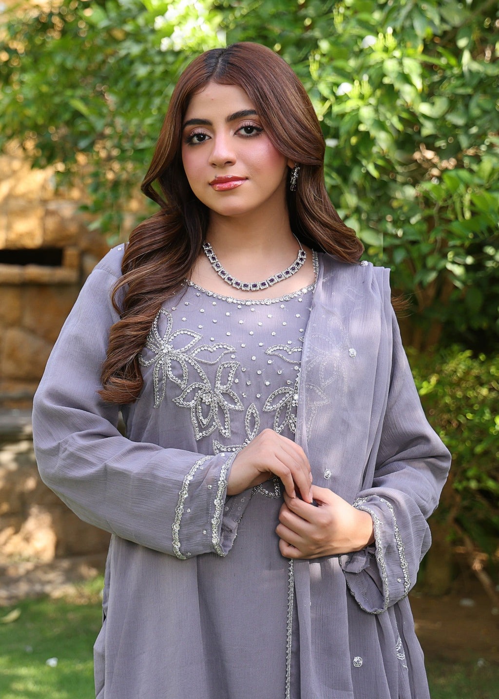 Polawn PD FORMAL 25 445 | SAADGI FORMAL PRET CHIFFON COLLECTION Women 3pcs