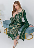Qasim Anwer By Chandni Bridals ADARA (GREEN) Women 3pcs
