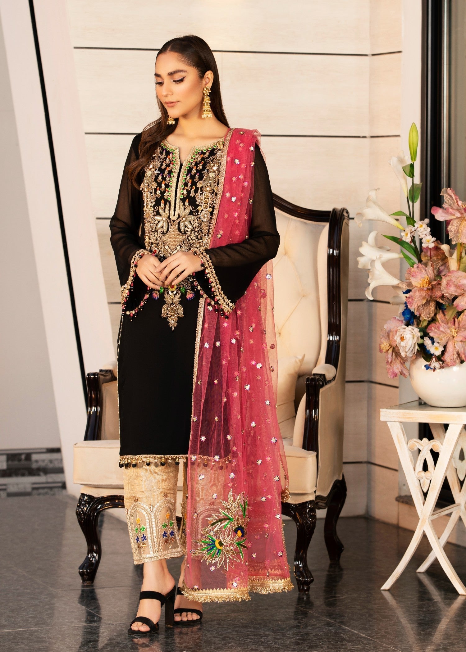 Khuda Baksh Creations Z 292 Black Women 4pcs