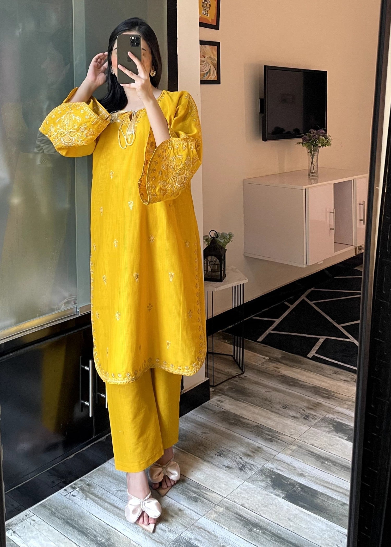 Tehzeeb Libas ZUNAIRA SUNSHINE MUSTARD Women 2pcs