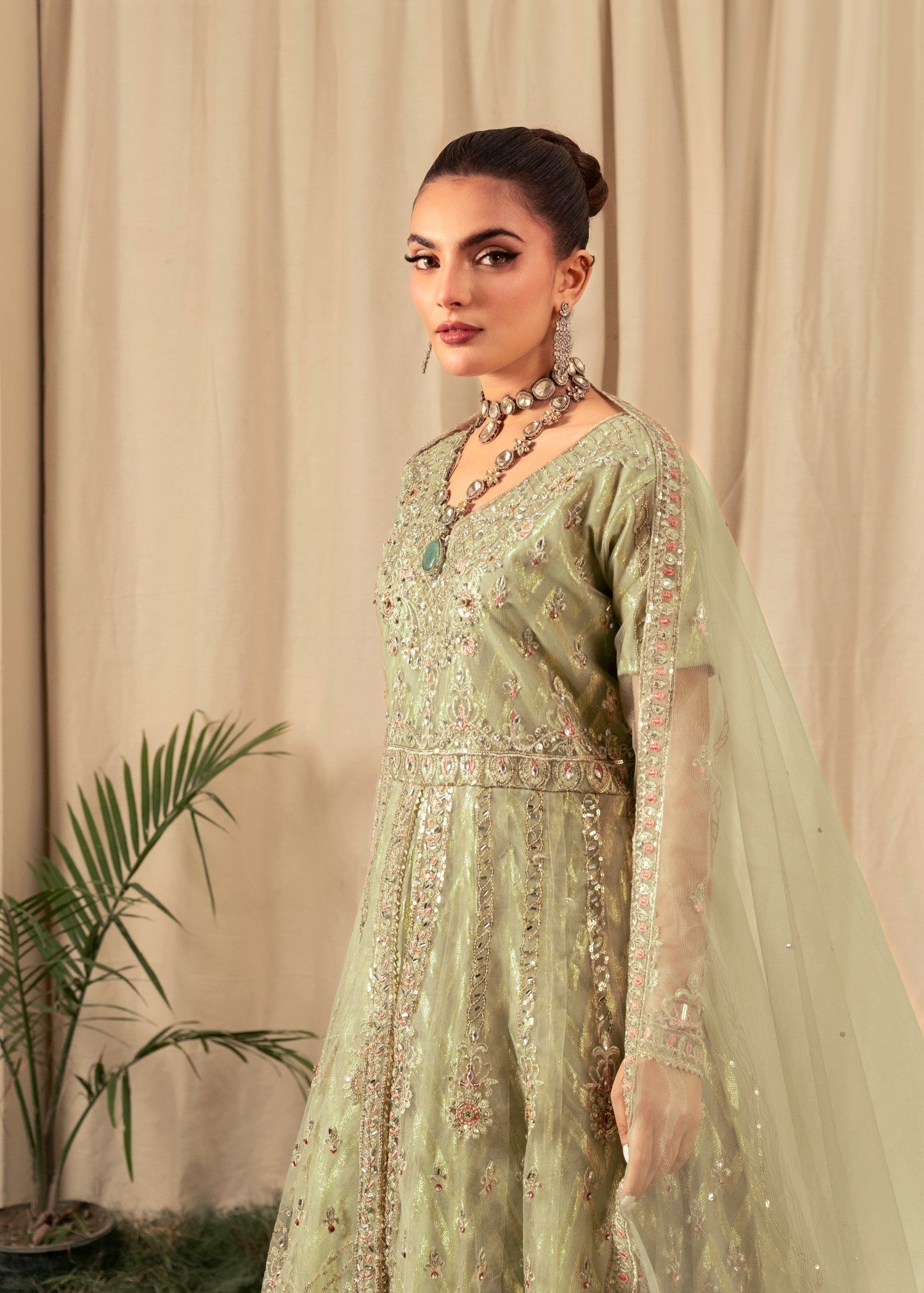 Four Season Boutique DILJAAN PISTA GREEN GOLD Women 3pcs