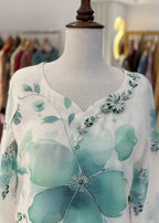 Symas White Cotten Silk Shirt And Dupatta Women 2pcs