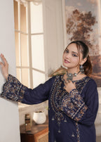 Gulposh Momal (Embroided ) Blue Women 2pcs