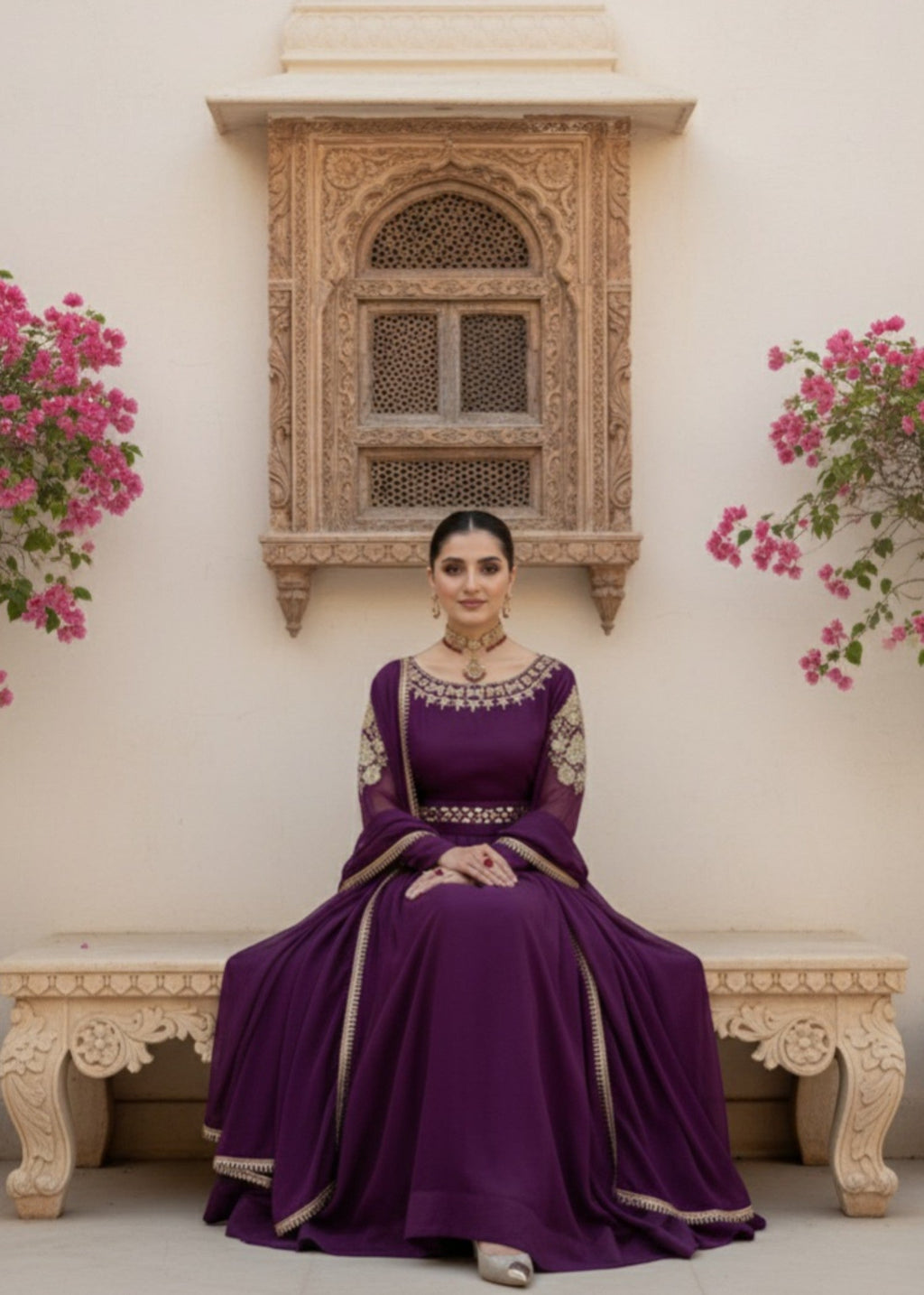 Pehnawa By Bin Akram’s Purple Bliss | Chiffon Maxi Women 3pcs