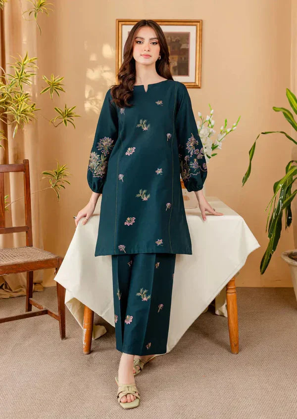 Sabahaats Zehra – Deep Sea Green Elegance in Embroidered Lawn Women 2pcs