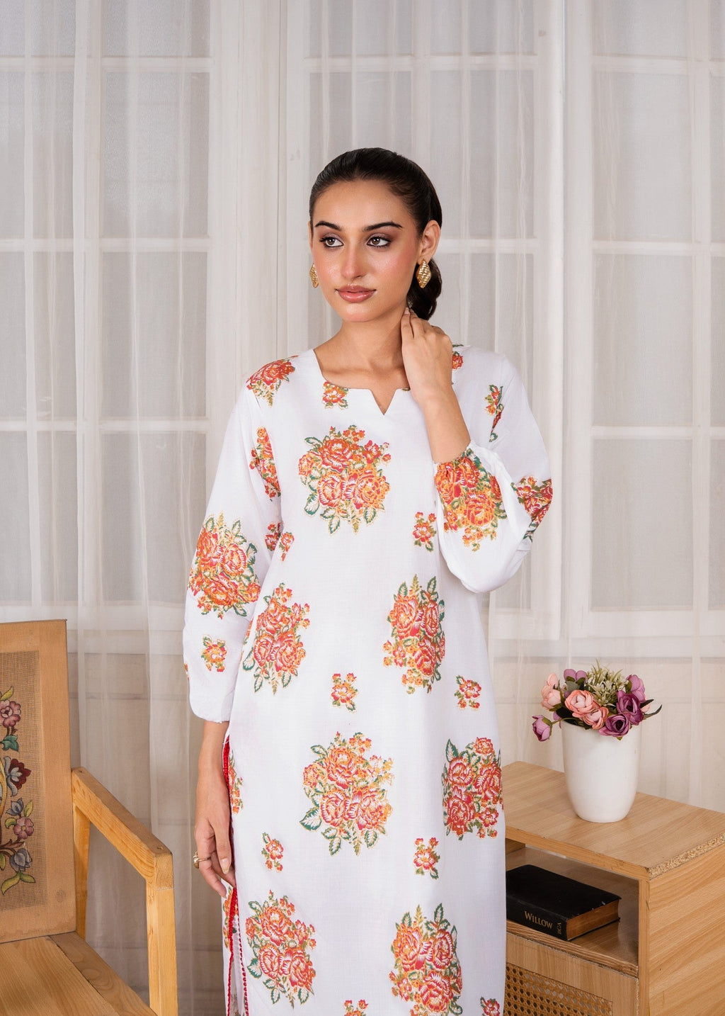 Gulposh Ghulab (Stitched Printed ) White Women 2pcs