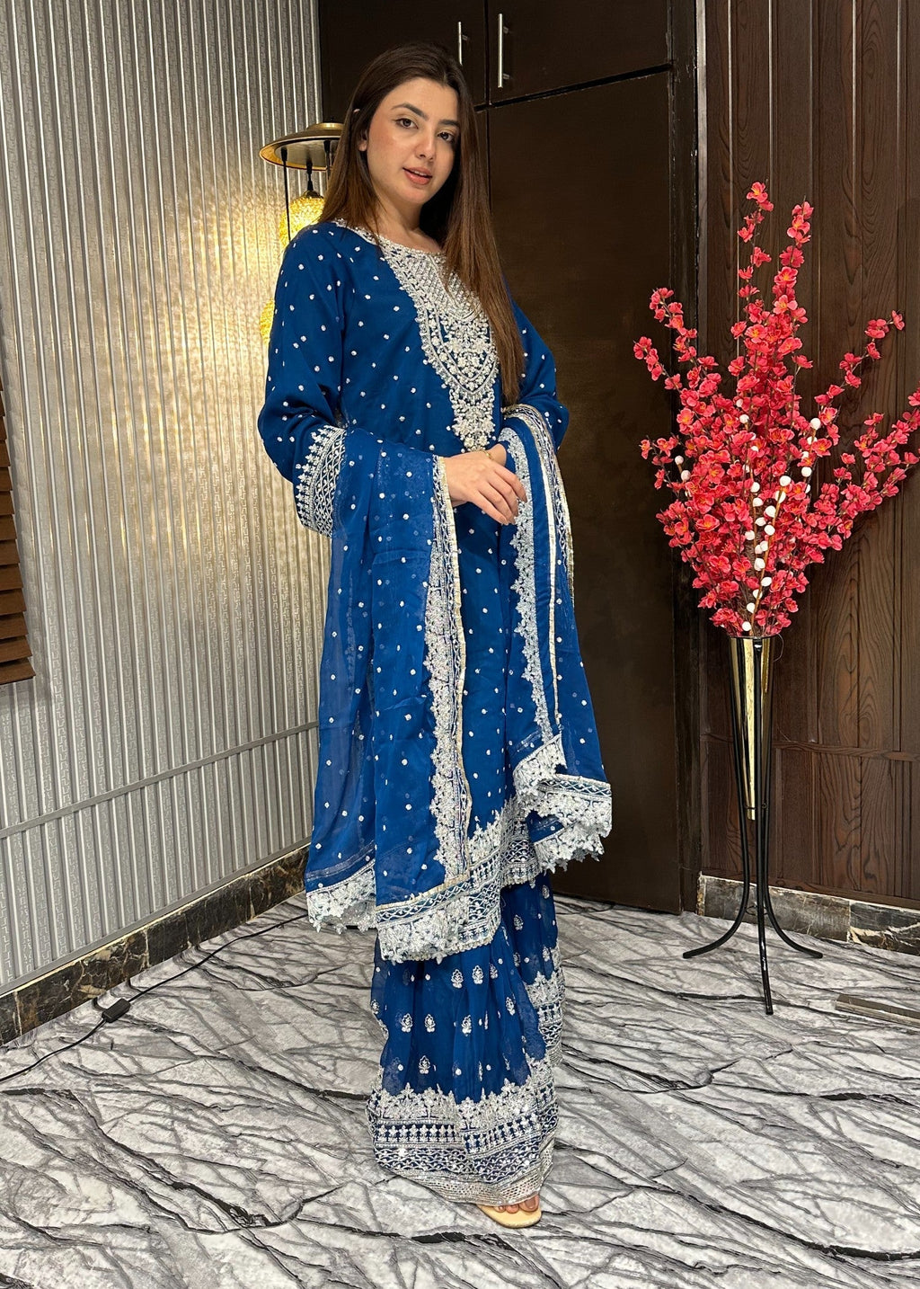 Four Season Boutique HASEENS FARSHY TEAL BLUE Women 3pcs