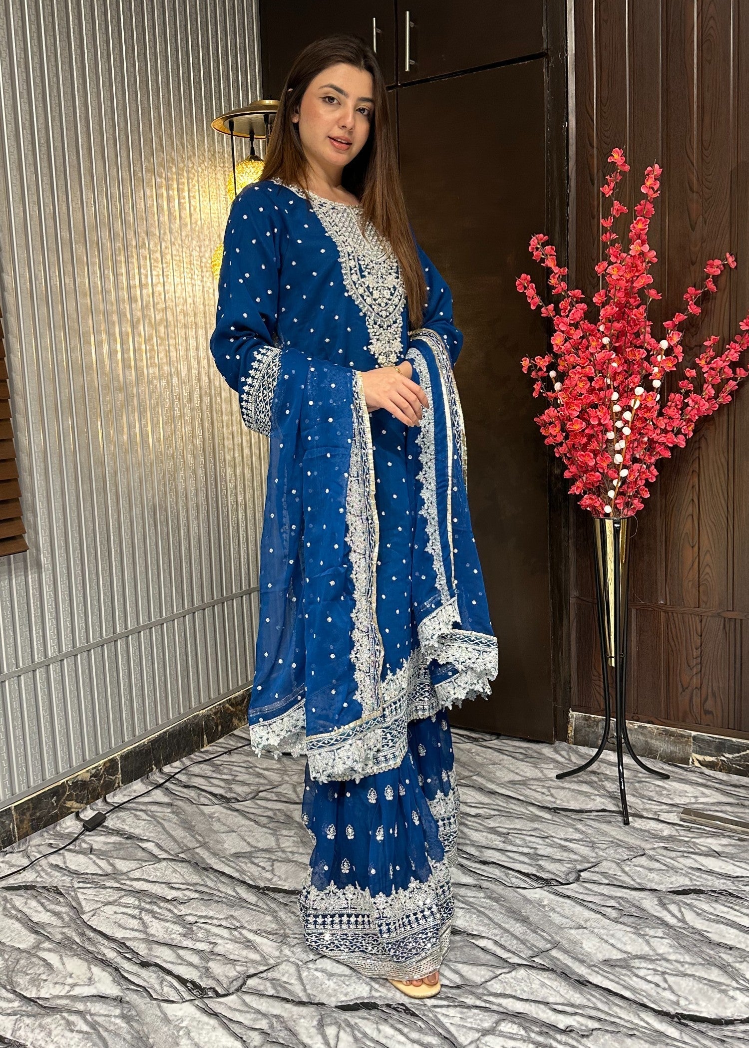 Four Season Boutique HASEENS FARSHY TEAL BLUE Women 3pcs