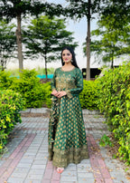 1 Mahoor Haven green maxi with potli Women 2pcs