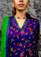 Nuqsh Blue with Green NRN 004 Women 3pcs