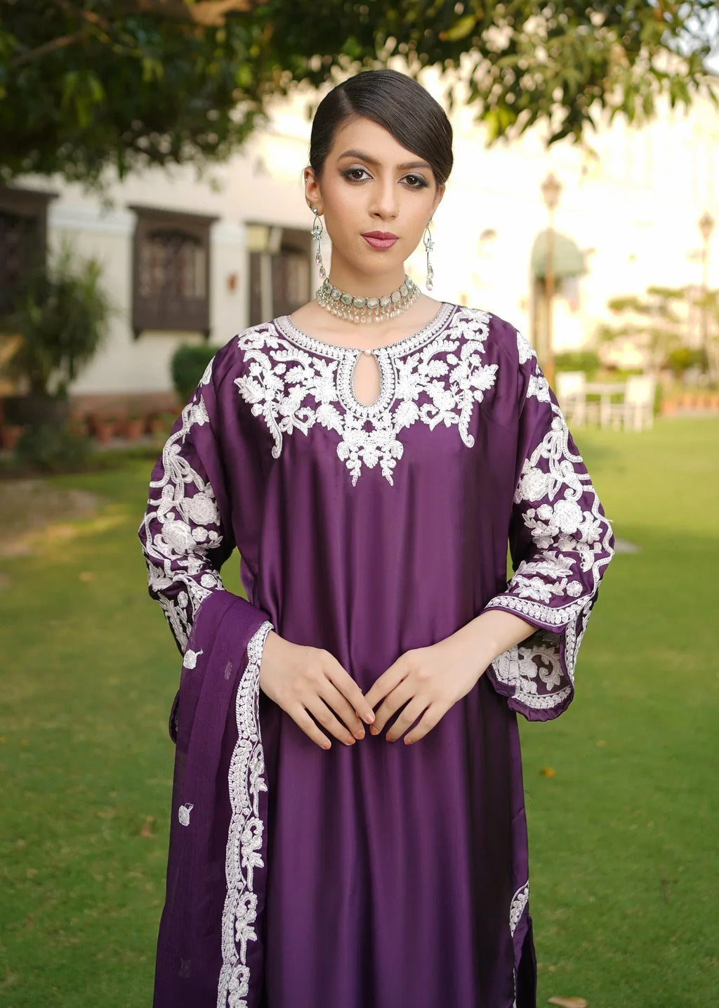Rangoon Clothing Parisa Silk Plum Women 3pcs