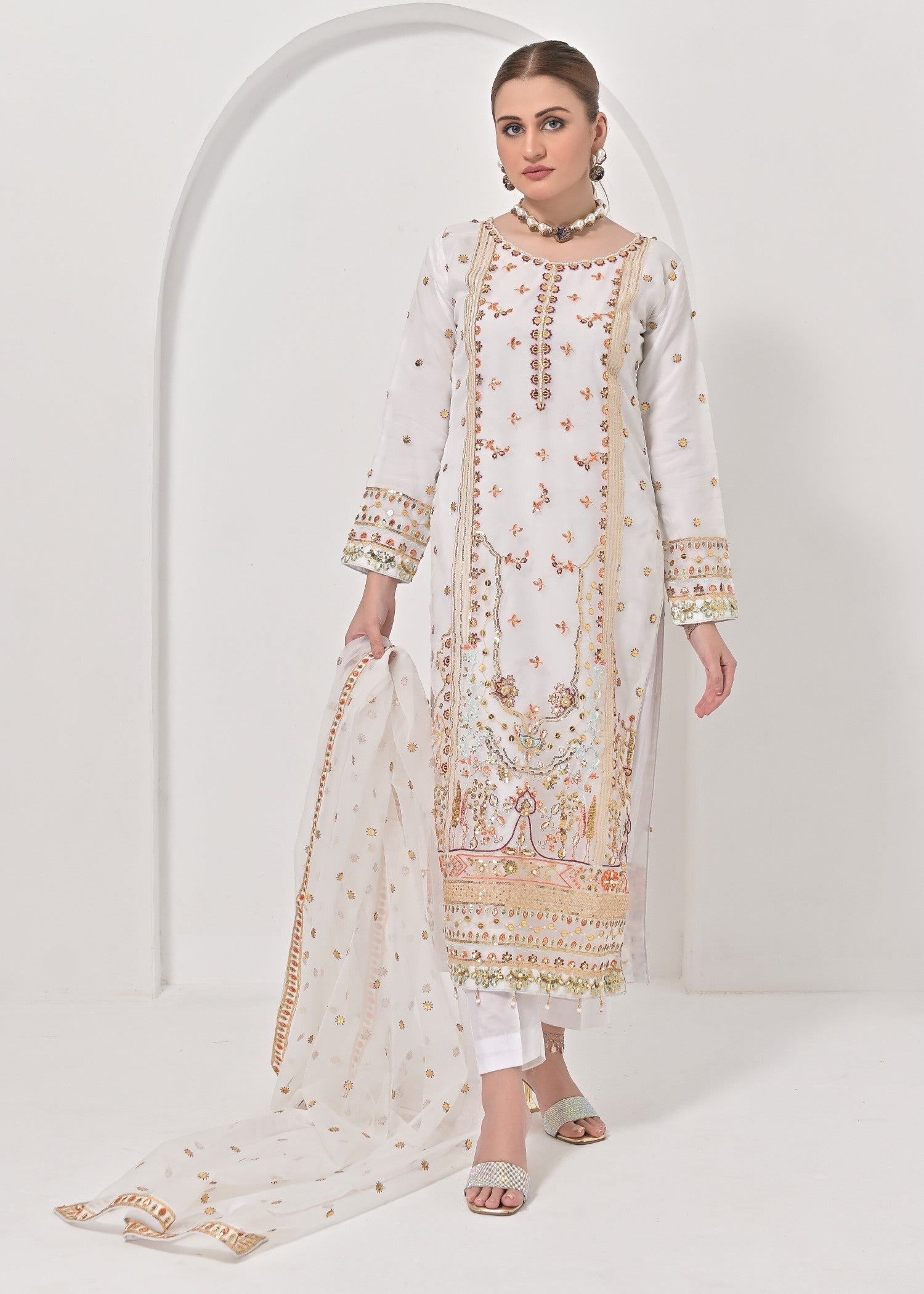 Qasim Anwer By Chandni Bridals ANAHITA (WHITE) Women 3pcs