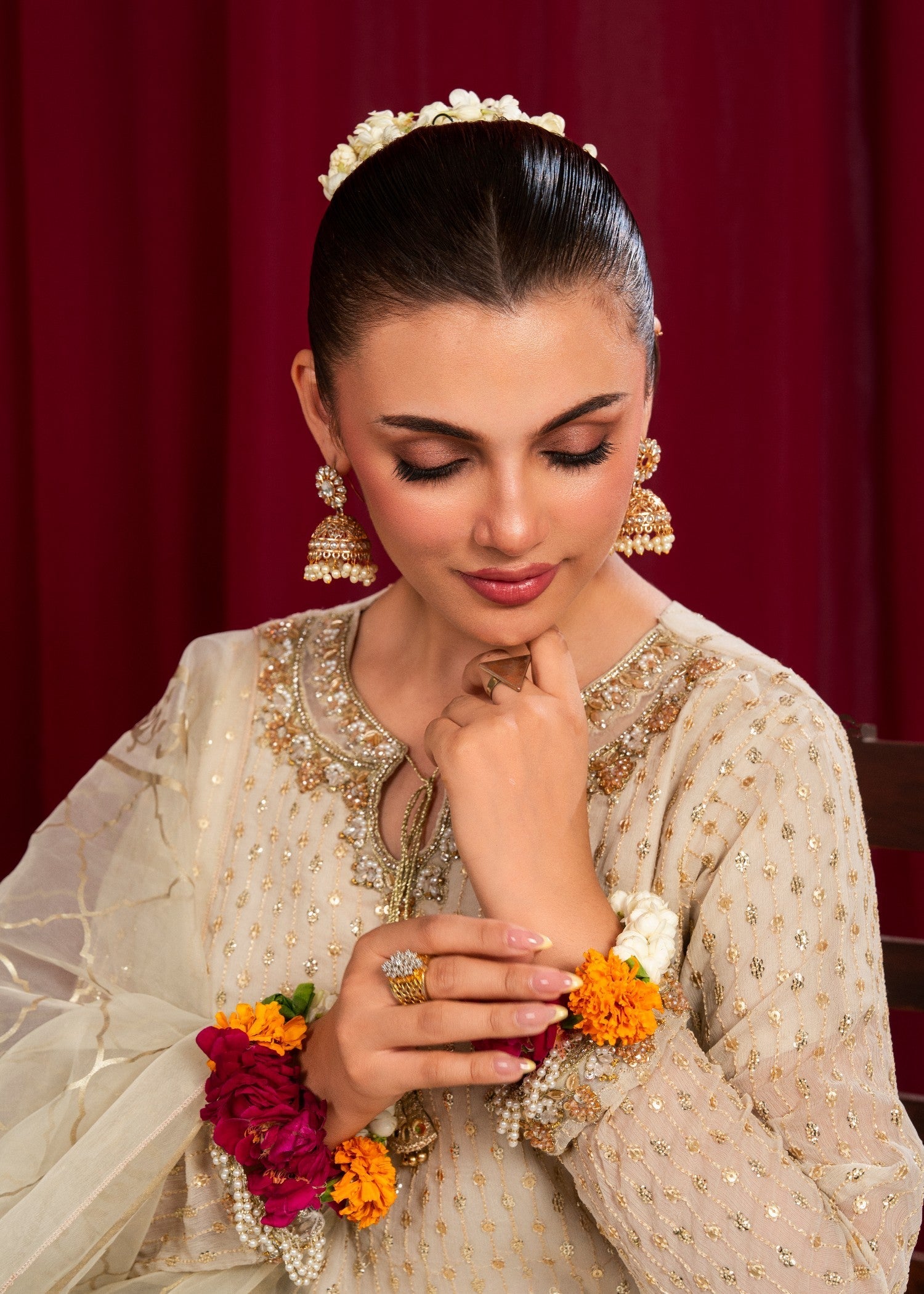 Maira Fashion Off White plazo set Women 4pcs